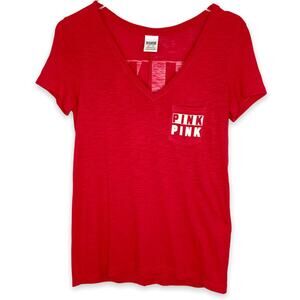 Victoria's Secret Pink Red & White Graphic Tee Size XS